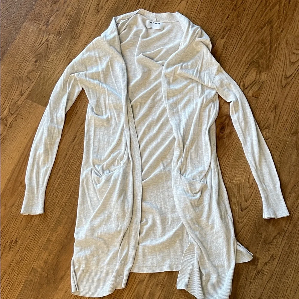 Old Navy Light Gray Open-Front Cardigan - Picture 1 of 3